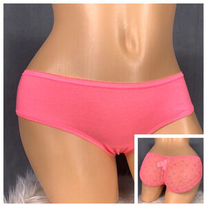 New Victoria's Secret Low Rise Hiphugger Panties Small Panty Neon Pink Sheer